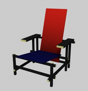 armchair -  red/blue by rietveld