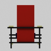 armchair -  red/blue by rietveld back