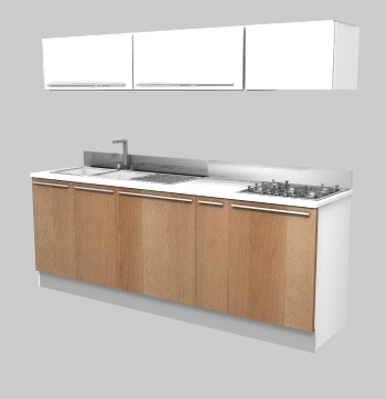 KITCHEN BY SNAIDERO (mod. ZETA) WITH SINK AND STEEL GAS COOKER