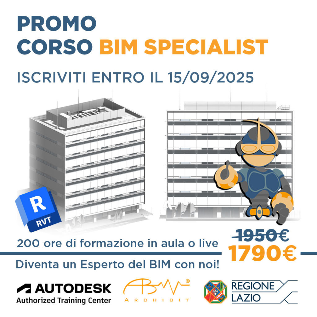 Immagine che descrive l'offerta del corso Autodesk Revit BIM Specialist di 1790€